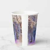 Gobelets En Papier Winter scenery with snowed trees watercolor  (Gauche)