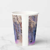 Gobelets En Papier Winter scenery with snowed trees watercolor  (Droite)
