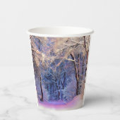 Gobelets En Papier Winter scenery with snowed trees watercolor  (Verso)