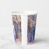 Gobelets En Papier Winter scenery with snowed trees watercolor  (Gauche)