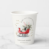 Gobelets En Papier Winter Sleigh Its Cold Outside Neutral Baby Shower (Recto)