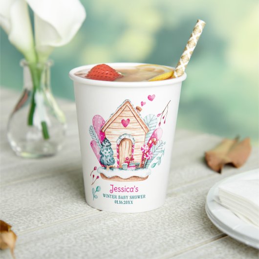 Gobelets En Papier Winter Wonderland Baby Shower (Insitu)