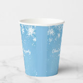 Gobelets En Papier Winter Wonderland Blue Snowflake (Droite)