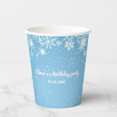 Gobelets En Papier Winter Wonderland Blue Snowflake (Recto)