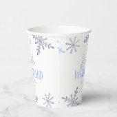 Gobelets En Papier Winter Wonderland Blue Snowflake fête d'anniversai (Droite)