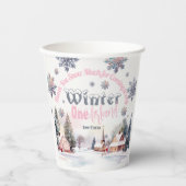Gobelets En Papier Winter Wonderland Pink Watercolor (Recto)