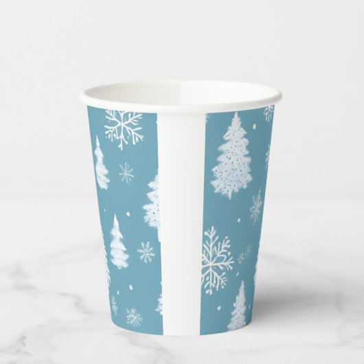 Gobelets En Papier Winter Wonderland Snowflakes & Tree Paper cup (Gauche)