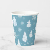 Gobelets En Papier Winter Wonderland Snowflakes & Tree Paper cup (Recto)