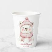 Gobelets En Papier Winter Wonderland White Bear Anniversaire (Verso)
