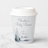 Gobelets En Papier Winter Woodland Forest Baby shower de script moder (Recto)