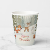 Gobelets En Papier Winter Woodland Merry Christmas Forest Animals (Verso)