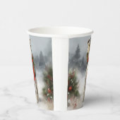 Gobelets En Papier Wirefox Terrier Chien de Noël de neige (Droite)