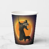 Gobelets En Papier Witch & Black Cat with Orange Moon Paper Cup (Recto)