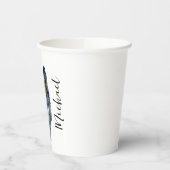 Gobelets En Papier Wolf Portrait Votre nom Écriture personnalisée (Gauche)