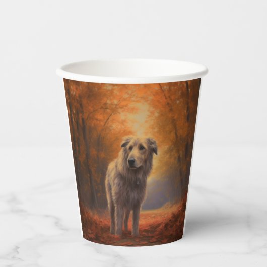 Gobelets En Papier Wolfhound à l'automne Leaves automne Inspire (Recto)