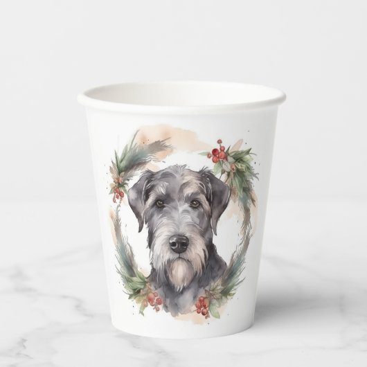Gobelets En Papier Wolfhound Festive Wreath (Recto)