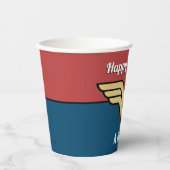Gobelets En Papier Wonder Woman Golden Logo | Joyeux anniversaire (Recto)