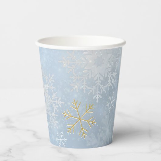Gobelets En Papier Wonderland Snowflake tasses de papier hiver (Verso)