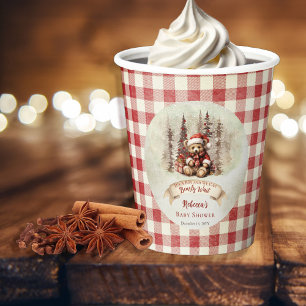 Gobelets En Papier Woodland Bear Bearly Wait Holiday Boy Baby shower