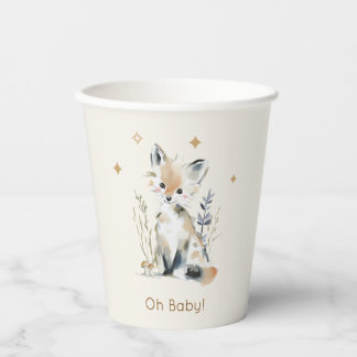Gobelets En Papier Woodland Fox Baby Shower paper cups