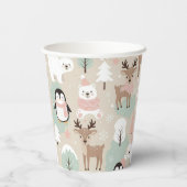 Gobelets En Papier Woodland Whimsical Forest Animals Winter (Verso)