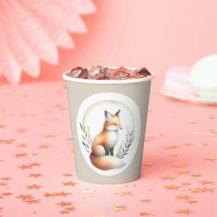 Gobelets En Papier Woodland Whisper- Fox Illustration