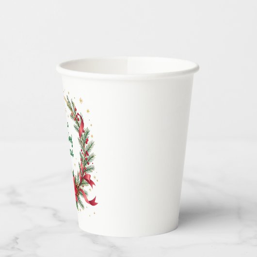 Gobelets En Papier Woof Woof Christmas Paper Cup - Customizable Text (Gauche)