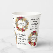 Gobelets En Papier Wreath Festive LOGO d'entreprise personnalisée (Verso)