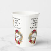 Gobelets En Papier Wreath Festive LOGO d'entreprise personnalisée (Droite)