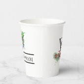 Gobelets En Papier Xmas Bells Red Berries Nom À feuillage persistant (Droite)