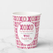Gobelets En Papier XOXO Hugs & Kisses Saint Valentin 1er anniversaire (Verso)