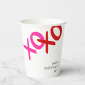 Gobelets En Papier XOXO Pink Red Hugs embrasse joyeusement la Saint-G (Verso)