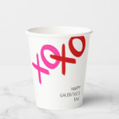 Gobelets En Papier XOXO Pink Red Hugs embrasse joyeusement la Saint-G (Recto)