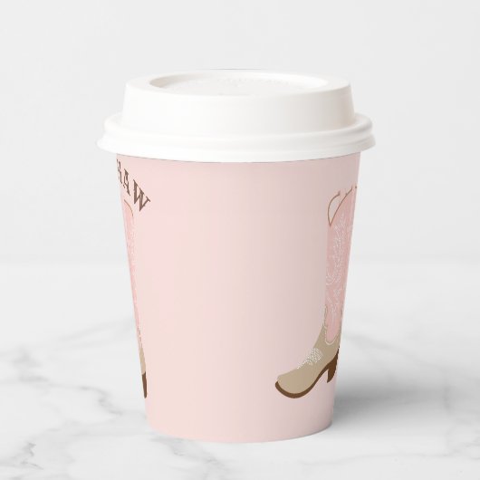 Gobelets En Papier YEE-HAW Pink Cowgirl Boot (Gauche)