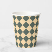 Gobelets En Papier Yellow Green Checker Diamond Pattern (Verso)