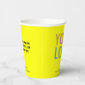 Gobelets En Papier Yellow Paper Cups Custom Company Logo Branded 8 oz (Droite)