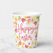 Gobelets En Papier Yellow Red Floral Easter Brunch (Recto)