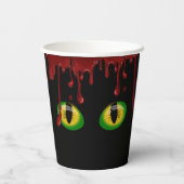 Gobelets En Papier Yeux de monstre verts effrayants Halloween sang qu (Verso)