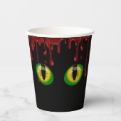Gobelets En Papier Yeux de monstre verts effrayants Halloween sang qu (Recto)