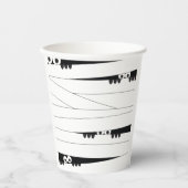 Gobelets En Papier Yeux noirs blancs qui regardent maman Halloween (Recto)