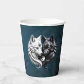 Gobelets En Papier Yin Yang Wolves. (Verso)