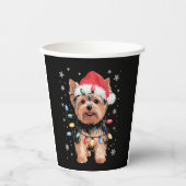 Gobelets En Papier Yorkie Christmas Chien Long Noël Cadeau (Recto)