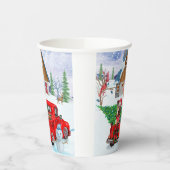 Gobelets En Papier Yorkshire Terrier Chien dans la livraison de Noël (Gauche)