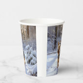 Gobelets En Papier Yorkshire Terrier Laisser Neige Noël (Droite)