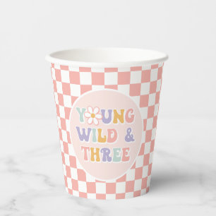 Gobelets En Papier Young Wild Three Super Rose Daisy Checker