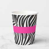Gobelets En Papier Zebra imprimé anniversaire Pamper Party (Verso)