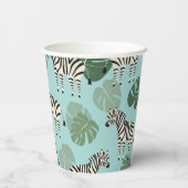 Gobelets En Papier Zebra Monstera Motif (Verso)
