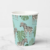 Gobelets En Papier Zebra Monstera Motif (Gauche)