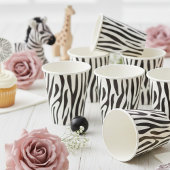 Gobelets En Papier Zebra Print Black and White Party 
