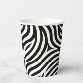 Gobelets En Papier Zebra Stripes Impression moderne (Verso)